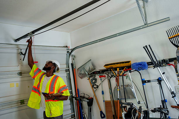 Professional Garage Door Panel Replacement technician working in Platteville, WI